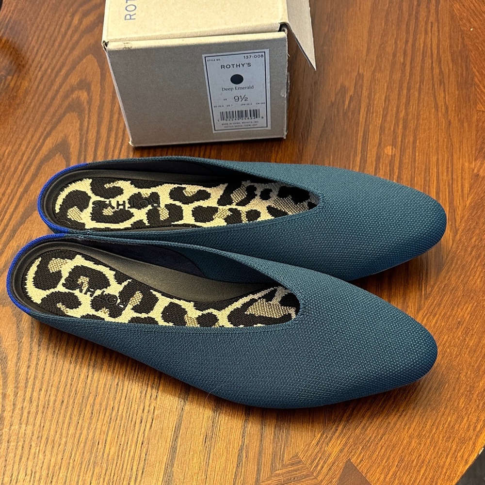 NEW Rothy's Deep Emerald Almond Demi Flat Mule - Picture 4 of 7